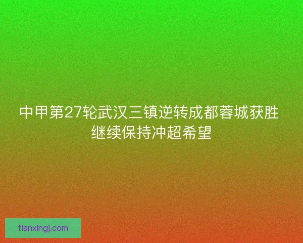 中甲第27轮武汉三镇逆转成都蓉城获胜 继续保持冲超希望