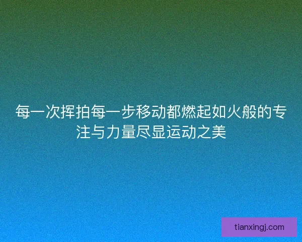 每一次挥拍每一步移动都燃起如火般的专注与力量尽显运动之美 每一次挥拍每一步移动都燃起如火般的专注与力量尽显运动之美